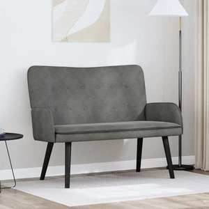 vidaXL Canapea cu două locuri Gri închis 115 x 61 x 87 cm Catifea imagine