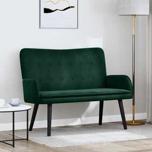 vidaXL Canapea cu două locuri Verde închis 115 x 61 x 87 cm Catifea imagine