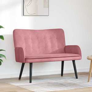 vidaXL Canapea cu două locuri Roz 115 x 61 x 87 cm Catifea imagine