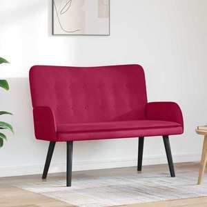vidaXL Canapea cu două locuri bordo 115 x 61 x 87 cm Catifea imagine