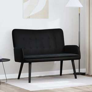 vidaXL Canapea cu două locuri Negru 115 x 61 x 87 cm Catifea imagine