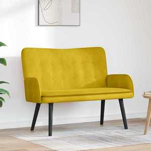 vidaXL Canapea cu două locuri Galben 115 x 61 x 87 cm Catifea imagine