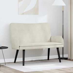 vidaXL Canapea cu două locuri Crem 115 x 61 x 87 cm Catifea imagine
