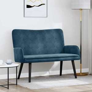 vidaXL Canapea cu două locuri albastru 115 x 61 x 87 cm Catifea imagine