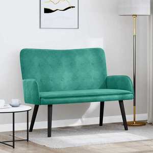 vidaXL Canapea cu două locuri Turcoaz 115 x 61 x 87 cm Catifea imagine