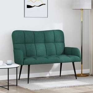vidaXL Canapea cu două locuri Verde închis 115 x 61 x 87 cm țesătură imagine