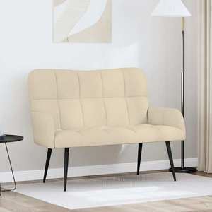 vidaXL Canapea cu două locuri Crem 115 x 61 x 87 cm țesătură imagine