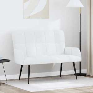 vidaXL Canapea cu două locuri Alb 115 x 61 x 87 cm țesătură imagine