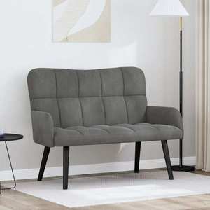vidaXL Canapea cu două locuri Gri închis 115 x 61 x 87 cm Catifea imagine