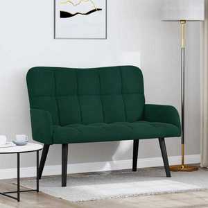 vidaXL Canapea cu două locuri Verde închis 115 x 61 x 87 cm Catifea imagine