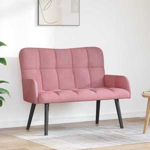 vidaXL Canapea cu două locuri Roz 115 x 61 x 87 cm Catifea imagine