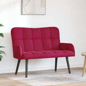 vidaXL Canapea cu două locuri bordo 115 x 61 x 87 cm Catifea imagine