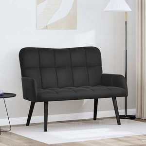 vidaXL Canapea cu două locuri Negru 115 x 61 x 87 cm Catifea imagine