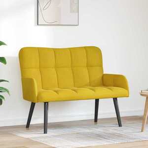 vidaXL Canapea cu două locuri Galben 115 x 61 x 87 cm Catifea imagine