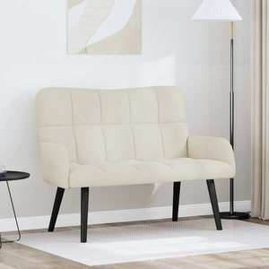 vidaXL Canapea cu două locuri Crem 115 x 61 x 87 cm Catifea imagine