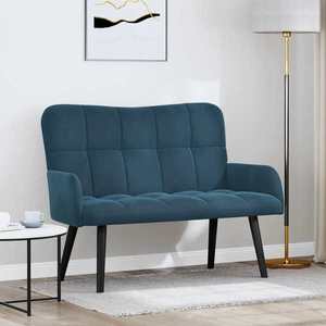 vidaXL Canapea cu două locuri albastru 115 x 61 x 87 cm Catifea imagine
