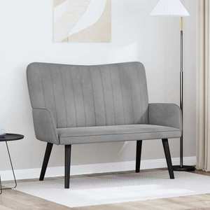 vidaXL Canapea cu două locuri Gri deschis 115 x 61 x 87 cm Catifea imagine