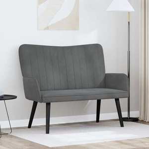 vidaXL Canapea cu două locuri Gri închis 115 x 61 x 87 cm Catifea imagine