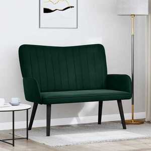 vidaXL Canapea cu două locuri Verde închis 115 x 61 x 87 cm Catifea imagine