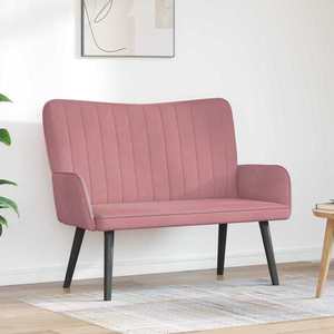 vidaXL Canapea cu două locuri Roz 115 x 61 x 87 cm Catifea imagine