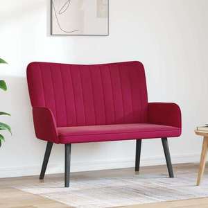 vidaXL Canapea cu două locuri bordo 115 x 61 x 87 cm Catifea imagine