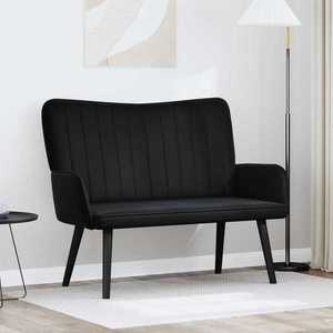 vidaXL Canapea cu două locuri Negru 115 x 61 x 87 cm Catifea imagine