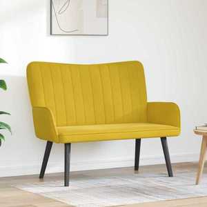 vidaXL Canapea cu două locuri Galben 115 x 61 x 87 cm Catifea imagine