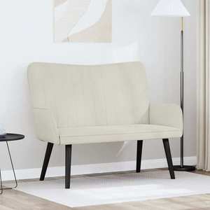 vidaXL Canapea cu două locuri Crem 115 x 61 x 87 cm Catifea imagine