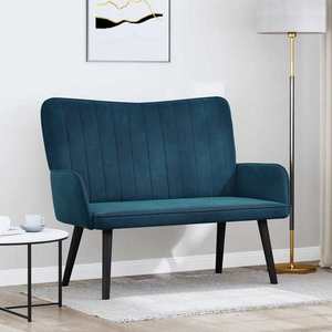 vidaXL Canapea cu două locuri albastru 115 x 61 x 87 cm Catifea imagine