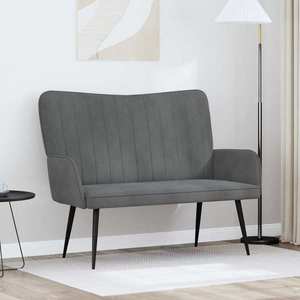 vidaXL Canapea cu două locuri Gri închis 115 x 61 x 87 cm Catifea imagine