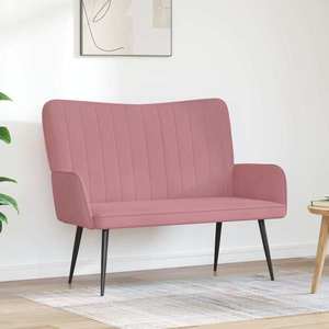 vidaXL Canapea cu două locuri Roz 115 x 61 x 87 cm Catifea imagine
