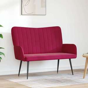 vidaXL Canapea cu două locuri bordo 115 x 61 x 87 cm Catifea imagine