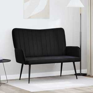 vidaXL Canapea cu două locuri Negru 115 x 61 x 87 cm Catifea imagine
