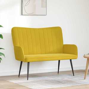 vidaXL Canapea cu două locuri Galben 115 x 61 x 87 cm Catifea imagine