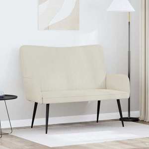 vidaXL Canapea cu două locuri Crem 115 x 61 x 87 cm Catifea imagine