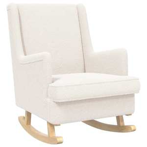 vidaXL Scaun balansoar Crem 62 x 80 x 85 cm Tarfă de oaie imagine