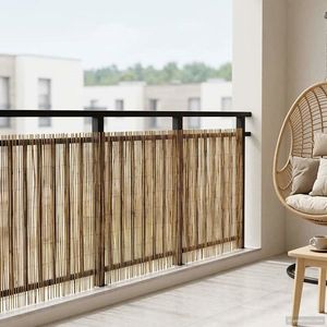 vidaXL Gard de Grădină Carbonizat 600 x 80 cm Stuf imagine