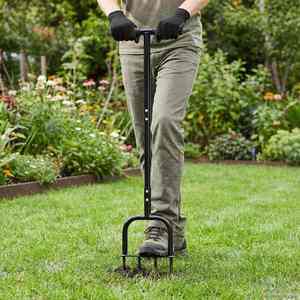 vidaXL Unealtă aerator pentru gazon Negru 95 x 27 cm Plastic imagine