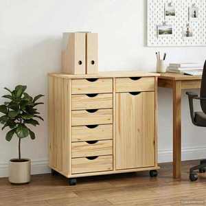 vidaXL Cabinet mobil Maro 63, 5 x 39 x 65, 5 cm Lemn de pin masiv imagine