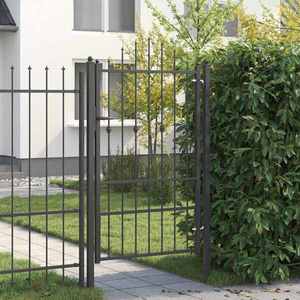 vidaXL Poartă de gard HORST 100 x 150 cm Metal Negru Blocat imagine