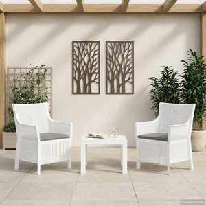 vidaXL Set de lounge cu pernă 3 pcs Alb PP imagine