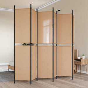 vidaXL Paravan cu 6 panouri Bej 300 x 220 cm Țesătură imagine