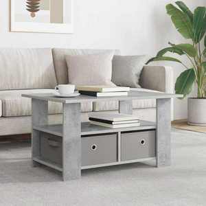 vidaXL Masă de cafea Gri din beton 77 x 55 x 42 cm Lemn compozit imagine