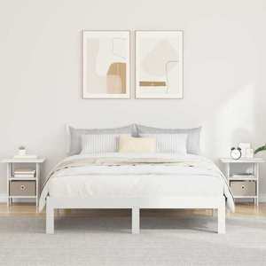vidaXL Noptieră cu sertar 2 pcs Alb 41 x 40 x 45 cm Lemn compozit imagine