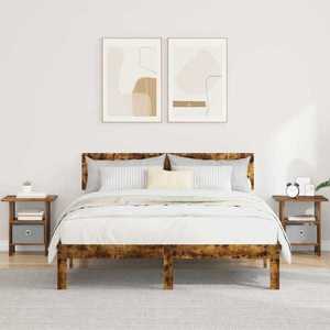 vidaXL Noptieră 2 pcs Stejar fumuriu 41 x 40 x 45 cm Lemn compozit imagine