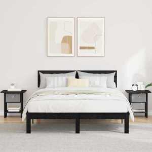 vidaXL Noptieră 2 pcs Stejar Negru 41 x 40 x 45 cm Lemn compozit imagine