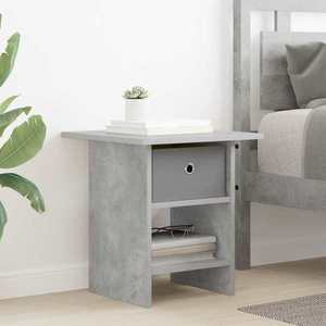 vidaXL Noptieră cu sertar Gri din beton 41 x 40 x 45 cm Lemn compozit imagine