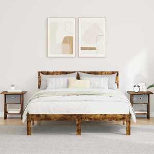 vidaXL Noptieră 2 pcs Stejar fumuriu 41 x 40 x 45 cm Lemn compozit imagine