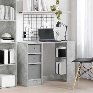 vidaXL Birou cu sertar Gri din beton 100 x 40 x 75 cm Lemn compozit imagine