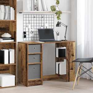 vidaXL Birou cu sertar Lemn vechi 100 x 40 x 75 cm Lemn compozit imagine